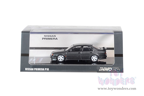 Inno Models - Nissan Primera P10 (1/64 scale diecast model car, Gun Metal Grey) IN64P10-GMG