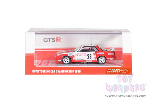 Inno Models - Nissan Skyline GTS-R (R31) #23 "RICOH" JTCC Japanese Touring Car Championship (1988)(1/64 scale diecast model car, Red/White) IN64R31-RI23