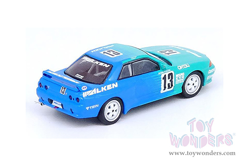 Inno Models - Nissan Skyline GT-R (R32) #13 "Falken Tires" Super Taikyu N1 (1991)(1/64 scale diecast model car, Green/Blue) IN64R32-FAL