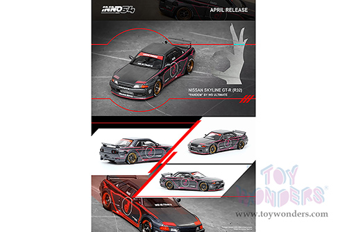 Inno Models - Nissan Skyline GT-R (R32) Pandem "By WD Ultimate" (1/64 scale diecast model car, Dark Blue) IN64R32P-WDU