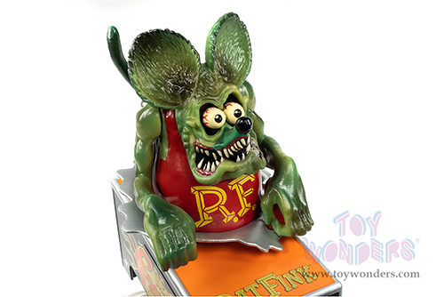 Round 2 Johnny Lightning - International® 4400 Monster Truck "Rat Fink Speed Shop" with Rat Fink Figure (1/64 scale diecast model car, Black/Orange) JL24009/06