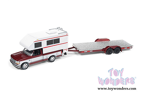 Round 2 Johnny Lightning - Truck and Trailer 2018 Release 3 Set A (1/64 scale diecast model car, Asstd.) JLBT008/36A