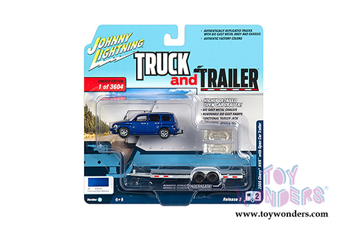 Round 2 Johnny Lightning - Truck and Trailer 2018 Release 3 Set A (1/64 scale diecast model car, Asstd.) JLBT008/36A
