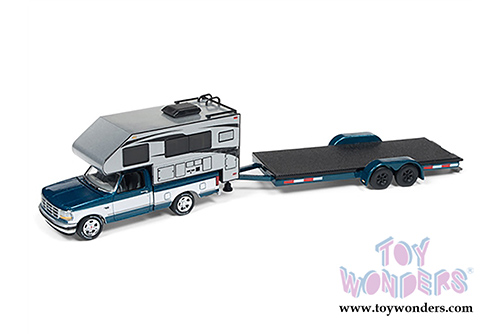 Round 2 Johnny Lightning - Truck and Trailer 2018 Release 3 Set B (1/64 scale diecast model car, Asstd.) JLBT008/36B