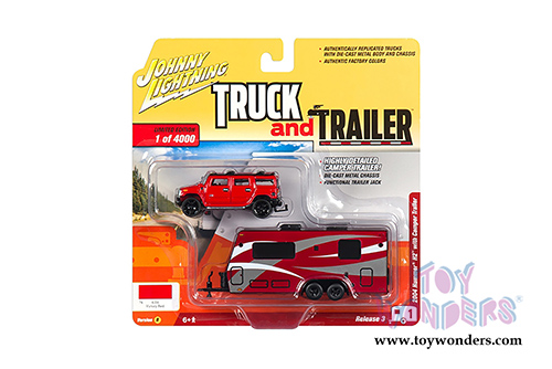 Round 2 Johnny Lightning - Truck and Trailer 2018 Release 3 Set B (1/64 scale diecast model car, Asstd.) JLBT008/36B