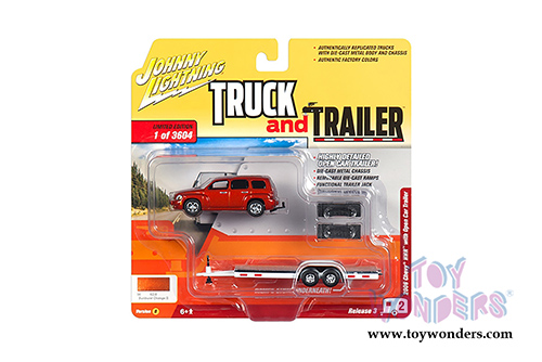 Round 2 Johnny Lightning - Truck and Trailer 2018 Release 3 Set B (1/64 scale diecast model car, Asstd.) JLBT008/36B