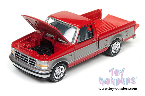 Round 2 Johnny Lightning - Classic Gold 2017 | Ford F-150 Pick-Up (1993, 1/64 scale diecast model car, Red/Silver) JLCG009/24B