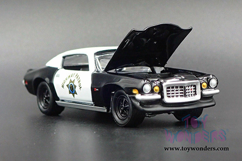 Johnny Lightning/Mijo Exclusives - Chevrolet&reg; Camaro Z28&reg; California Highway Patrol (CHP) (1970, 1/64 scale diecast model car, Black/White) JLCP7025/24