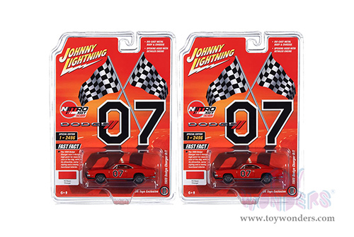 OK Toys Exclusive - Round 2 Johnny Lightning | Dodge Charger R/T #07 NITRO XGT (1969, 1/64 scale diecast model car, V2 Hemi Orange) JLCP7380/OR