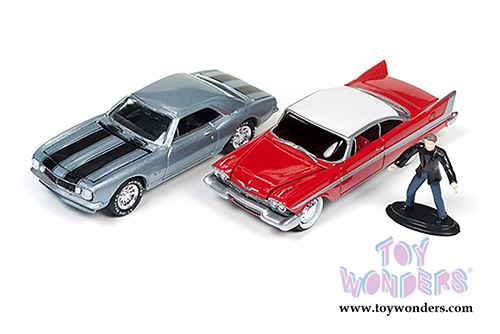 Round 2 Johnny Lightning - Silver Screen Machines | Ghostbusters and Christine assortment Dioramas (1/64 scale diecast model car, Asstd.) JLDR001/24