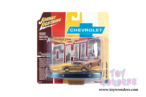 Round 2 Johnny Lightning - Dioramas 2020 Release 2 | Fair Tin Display with 1964 Ford Mustang and Norwood Tin Display with 1967 Chevy&reg; Camaro&reg; (1/64 scale diecast model car, Asstd.) JLDR012/24