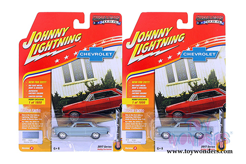 Round 2 Johnny Lightning - Muscle Cars U.S.A. | Chevy&reg; Nova SS (1965, 1/64 scale diecast model car, Glacier Gray) JLMC010/24B