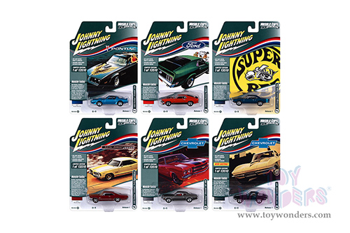 Round 2 Johnny Lightning - Muscle Cars U.S.A. 2022 Release 1 Set B (1/64 scale diecast model car, Asstd.) JLMC029/48B