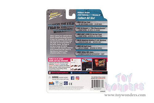 Round 2 Johnny Lightning - Military 2022 Release 1 Set A "Pacific Theater Warriors" (1/64 scale diecast model car, Asstd.) JLML007/48A