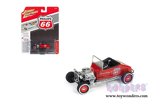 Round 2 Johnny Lightning - Phillips 66 Ford T Roadster (1927, 1/64 scale diecast model car, Tangerine Metallic) JLSP011/24