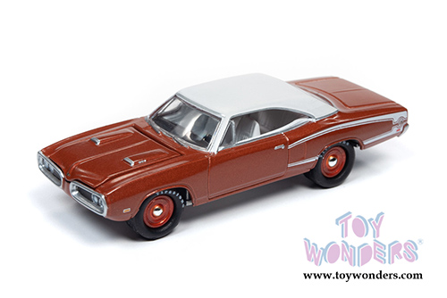 Round 2 Johnny Lightning - Diorama 2019 Release 2 | Union 76 Interior Service Station Façade w/1970 Dodge Coronet Super Bee (1970, 1/64 scale diecast model car, Brown/White) JLSP085/24