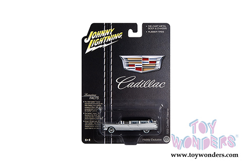 Round 2 Johnny Lightning - Cadillac&reg; Hearse (1959, 1/64 scale diecast model car, Silver/Black) JLSP091/24
