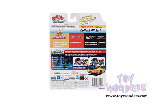 Round 2 Johnny Lightning - Pop Culture Series | Aston Martin Vanquish V12 (2002, 1/64 scale diecast model car, Gray Metallic) JLSP096/24