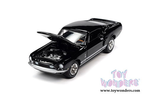 Round 2 Johnny Lightning - Collector Tin | Ford Mustang Shelby GT-350&reg; Hardtop (1968, 1/64 scale diecast model car, Raven Black/White) JLSP109/24A