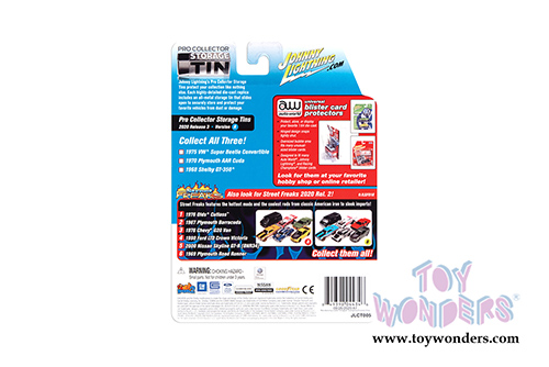 Round 2 Johnny Lightning - Collector Tin | Ford Mustang Shelby GT-350&reg; Hardtop (1968, 1/64 scale diecast model car, Raven Black/White) JLSP109/24A