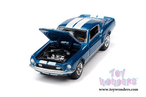 Round 2 Johnny Lightning - Collector Tin | Ford Mustang Shelby GT-350&reg; Hardtop (1968, 1/64 scale diecast model car, Acapulco Blue/White) JLSP109/24B