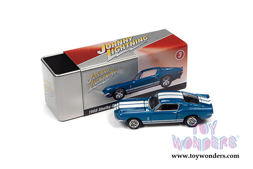 Round 2 Johnny Lightning - Collector Tin | Ford Mustang Shelby GT-350&reg; Hardtop (1968, 1/64 scale diecast model car, Acapulco Blue/White) JLSP109/24B