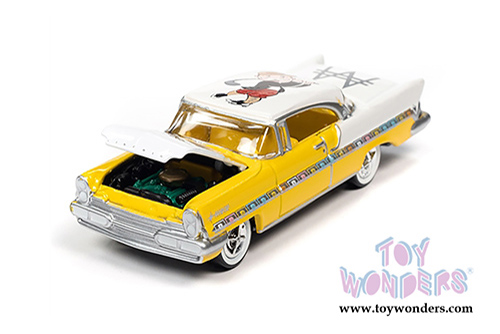 Round 2 Johnny Lightning - Pop Culture Series | Lincoln Premiere with Token Monopoly 85th Anniversary (1957, 1/64 scale diecast model car, Saturn Gold) JLSP124/24