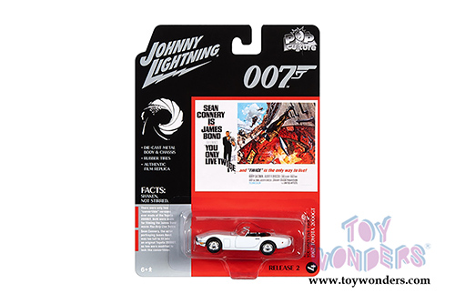 Round 2 Johnny Lightning - Pop Culture Series | James Bond Toyota 2000 GT Convertible - You only live Twice (1967, 1/64 scale diecast model car, White) JLSP125/24