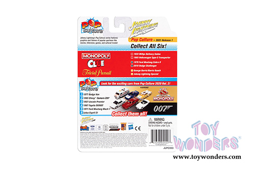 Round 2 Johnny Lightning - Pop Culture Series | Volkswagen Type 2 Transporter with Token Monopoly 85th Anniversary (1965, 1/64 scale diecast model car, Lime Green/White) JLSP133/24