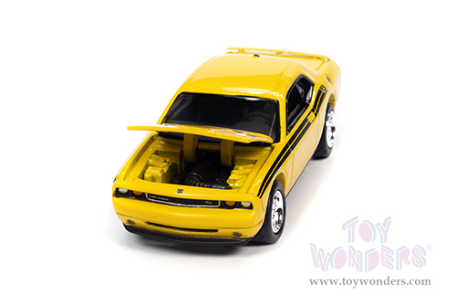 Round 2 Johnny Lightning - Collector Tin | Dodge Challenger Hardtop (2010, 1/64 scale diecast model car, Detonator Yellow) JLSP147/24A