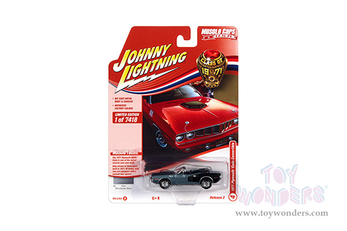 Round 2 Johnny Lightning - Muscle Cars U.S.A. | Plymouth Barracuda Convertible Class of 1971 (1971, 1/64 scale diecast model car, Winchester Gray) JLSP153/24B
