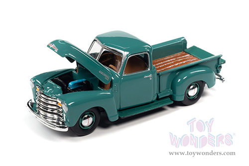 Round 2 Johnny Lightning - Classic Gold 2021 Release 3 Set A | Chevrolet&reg; 3100 Pickup Truck (1950, 1/64 scale diecast model car, Seacrest Green) JLSP166/24A