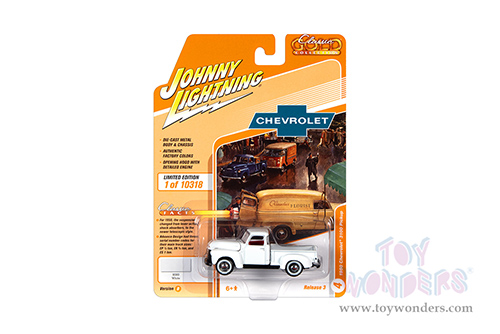 Round 2 Johnny Lightning - Classic Gold 2021 Release 3 Set B | Chevrolet&reg; 3100 Pickup Truck (1950, 1/64 scale diecast model car, White) JLSP166/24B