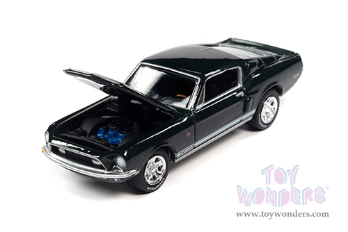 Round 2 Johnny Lightning - Muscle Cars U.S.A. | Shelby GT-500KR&reg; (1968, 1/64 scale diecast model car, Highland Green w/White Rocker Stripes) JLSP172/24B