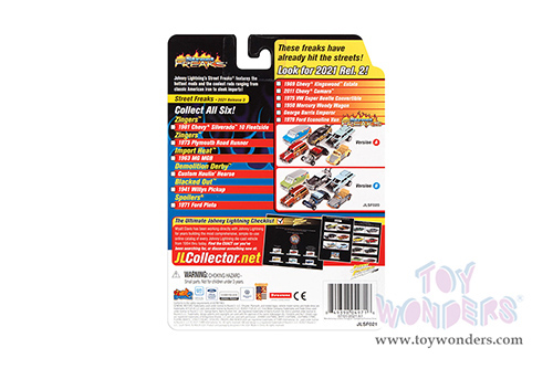 Round 2 Johnny Lightning - Street Freaks 2021 Release 3 Set B | Custom Haulin' Hearse - Demolition Derby (1/64 scale diecast model car, Flat Light Teal) JLSP180/24B