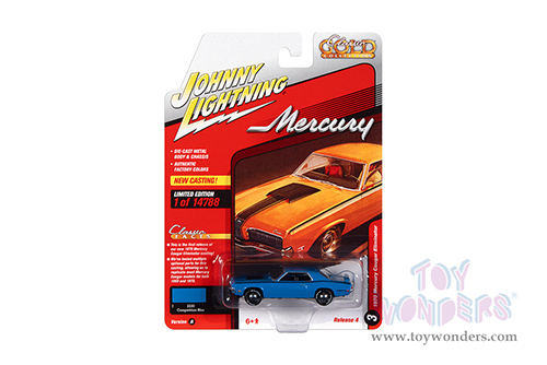 Round 2 Johnny Lightning - Classic Gold 2021 Release 4 Set A | Mercury Cougar Eliminator (1970, 1/64 scale diecast model car, Grabber Blue) JLSP186/24A