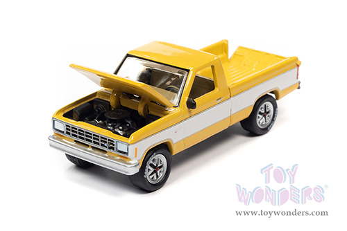 Round 2 Johnny Lightning - Classic Gold 2021 Release 4 Set A | Ford Ranger XL (1983, 1/64 scale diecast model car, Yellow w/White Two-tone) JLSP190/24A