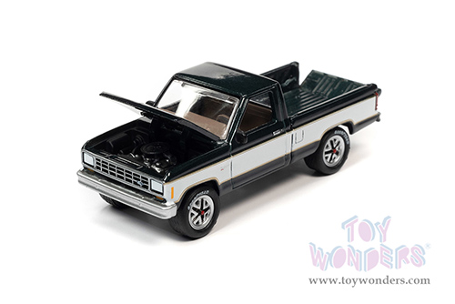 Round 2 Johnny Lightning - Classic Gold 2021 Release 4 Set B | Ford Ranger XL (1983, 1/64 scale diecast model car, Dark Spruce Metallic w/White Two-tone) JLSP190/24B