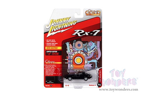 Round 2 Johnny Lightning - Classic Gold 2021 Release 4 Set A | Mazda RX-7 (1981, 1/64 scale diecast model car, Brilliant Black) JLSP191/24A
