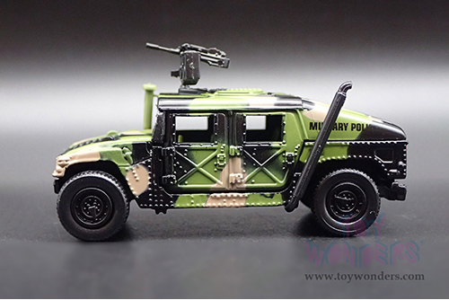 Round 2 Johnny Lightning - Military 2021 Release 1 Set A - M1025 HMMWV Armament Carrier HUMVEE 4-CT Armored Fastback United Nations Peacekeeping Mission - Policing Kosovo - Wheeled Warriors (1/64 scale diecast model car, Forest Camouflage) JLSP198/24A