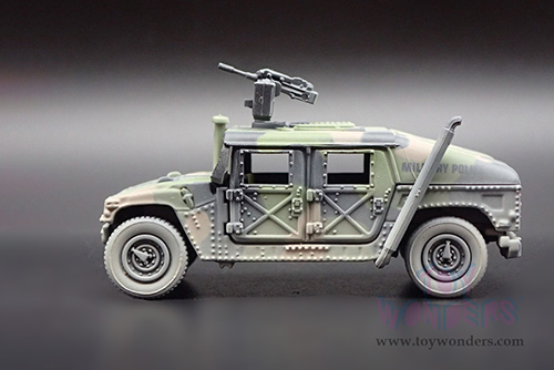 Round 2 Johnny Lightning - Military 2021 Release 1 Set B - M1025 HMMWV Armament Carrier HUMVEE 4-CT Armored Fastback United Nations Peacekeeping Mission - Policing Kosovo - Wheeled Warriors (1/64 scale diecast model car, Battle Worn Camo) JLSP198/24B