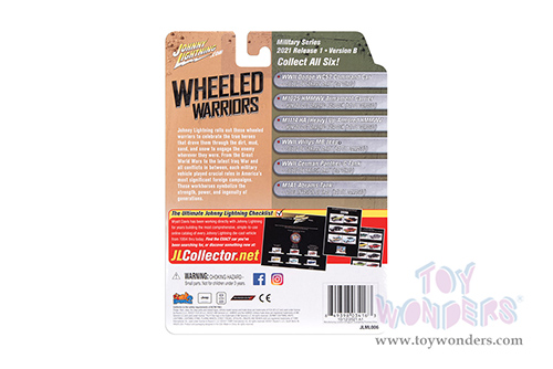 Round 2 Johnny Lightning - Military 2021 Release 1 Set A - HUMVEE 4-CT Armored Fastback M1114 HA (Heavy) Up-Armored HMMWV "The Iraq War 2003 to 2011 - U.S. Led Armed Conflict" - Wheeled Warriors (1/64 scale diecast model car, Tan) JLSP199/24B