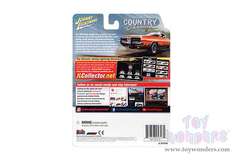 Round 2 Johnny Lightning - Country Charger | Dodge Charger R/T (1969, 1/64 scale diecast model car, Orange) JLSP206/24