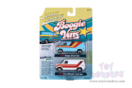 Round 2 Johnny Lightning - 2-Packs 2021 Release 4 Set A - Boogie Vans (1/64 scale diecast model car, Asstd.) JLSP219/24A