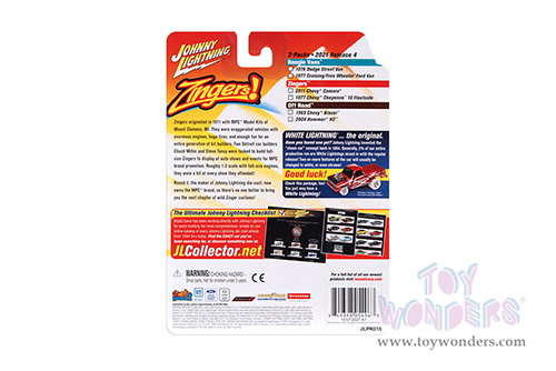 Round 2 Johnny Lightning - 2-Packs 2021 Release 4 Set A - Zingers (1/64 scale diecast model car, Asstd.) JLSP221/24A