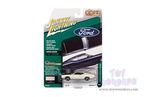Round 2 Johnny Lightning - Classic Gold 2022 Release 1 Set A | Ford Torino Talladega (1969, 1/64 scale diecast model car, Wimbledon White) JLSP222/24A
