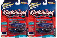 Round 2 Johnny Lightning - Street Freaks 2022 Release 1 Set B | Chevrolet&reg; Bel Air&reg; - Kustomized (1957, 1/64 scale diecast model car, Cobalt Blue) JLSP230/24B