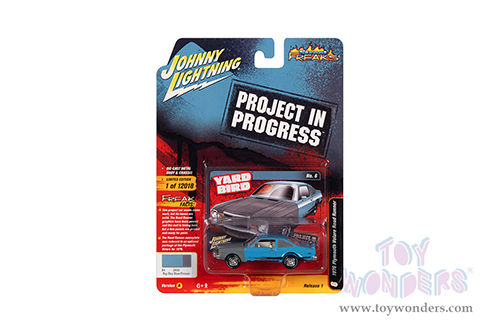 Round 2 Johnny Lightning - Street Freaks 2022 Release 1 Set A | Plymouth Road Runner - Project in Progress (1976, 1/64 scale diecast model car, Big Sky Blue & Primer Gray) JLSP233/24A