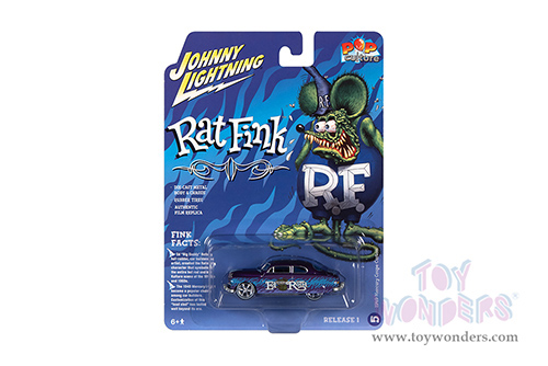 Round 2 Johnny Lightning - Pop Culture Series | Rat Fink Mercury Coupe Custom (1949, 1/64 scale diecast model car, Purple) JLSP238/24