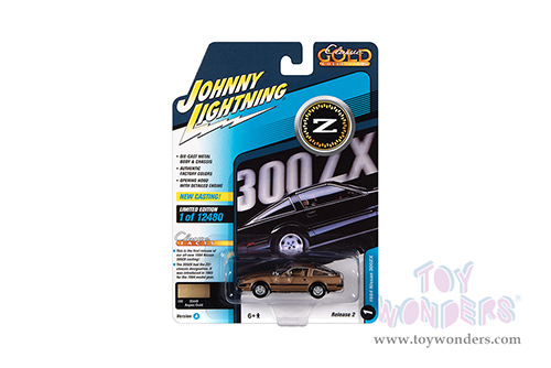 Round 2 Johnny Lightning - Classic Gold 2022 Release 2 Set A | Nissan 300ZX (1984, 1/64 scale diecast model car, Aspen Gold Metallic) JLSP243/24A